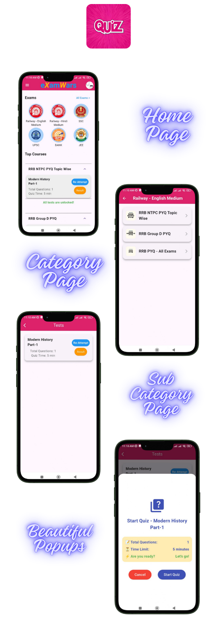 Flutter Exam Test Series app with Admin Panel - 2